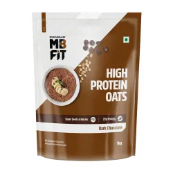 MUSCLEBLAZE High Protein Oats, Gluten Free, Dark Chocolate Pouch (1 kg)