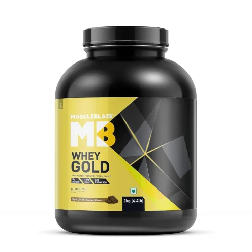 Image of MuscleBlaze Whey Gold 100% Whey Protein Isolate 2 kg+ free 100g Creatine and shaker