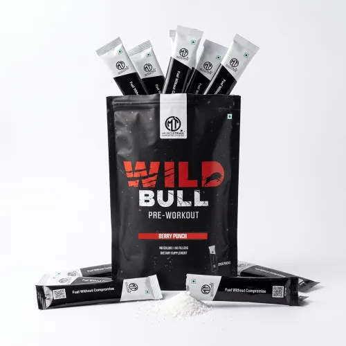 Image of MuscleTrail Wild Bull Pre-Workout Supplement Powder | Explosive Energy