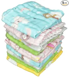 Muslin Cotton Printed Face Towels for Newborn Baby