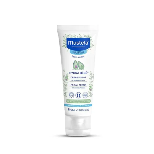 Image of Mustela HydraBebe Facial Cream - 40ml | Nourishing Face Lotion for Normal Skin | Hypoallergenic, Long-Lasting Hydration 