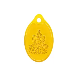 Muthoot PAPPACHAN Swarnavarsham 24K (999) Yellow Gold Oval Laxmi Pendant 1 Gram