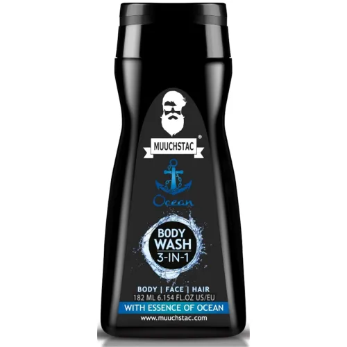 Image of Muuchstac Ocean 3-in-1 Body Wash for Men | Clear Skin, Controls Sweat, Fights Body Acne & Bad Odour, Shower Gel for Long
