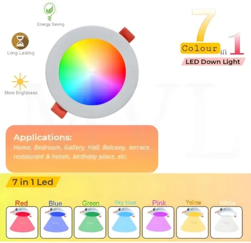 Image of MVL 10 watt 7 colour in 1 celling light pack of 1 