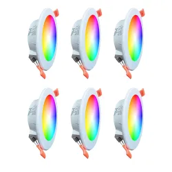 MVL 9Watt 9 in 1 Multicolour Led Ceiling Down Light Pack of 6