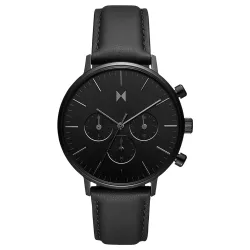 MVMT Legacy Traveler Qtz Multifunction Black Dial Men's Watch| Leather Black Color Band - 28000280-D