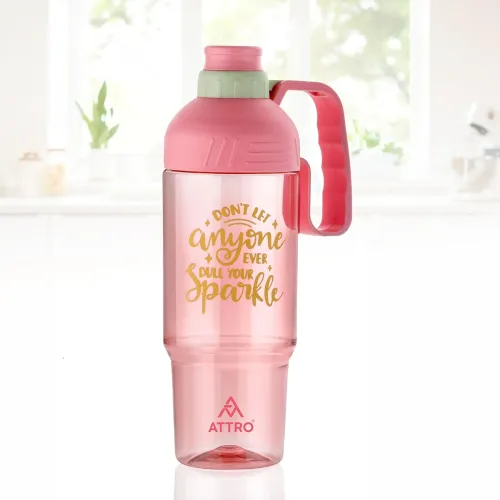 Image of ATTRO My Cup Tumbler Plastic Water Bottle with Handle, BPA-Free, Leak-Proof, Ideal for School, Gym, Office, 