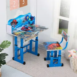 MY LITTLE TOWN Kids Study Table & Chair (Blue, Adjustable Height)