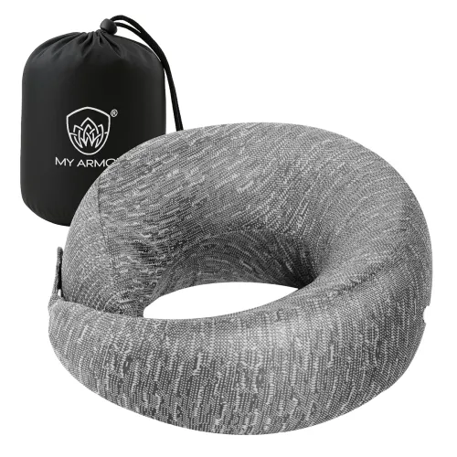 Image of MYARMOR Memory Foam Travel Neck Pillow for Car