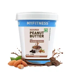 MYFITNESS Chocolate Peanut Butter with Almond Crunch, 510g | 25g Protein | Crunchy Spread