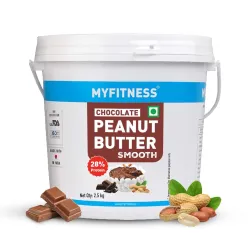 MYFITNESS Peanut Butter Chocolate Spread Smooth 2.5kg | 22g Protein & 6g Fiber | Tasty & Healthy Nut Butter Spread for B