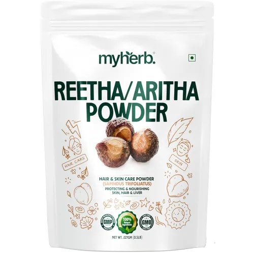 Image of MYHERB Organic Reetha Powder – 227g, Hair & Skin Care