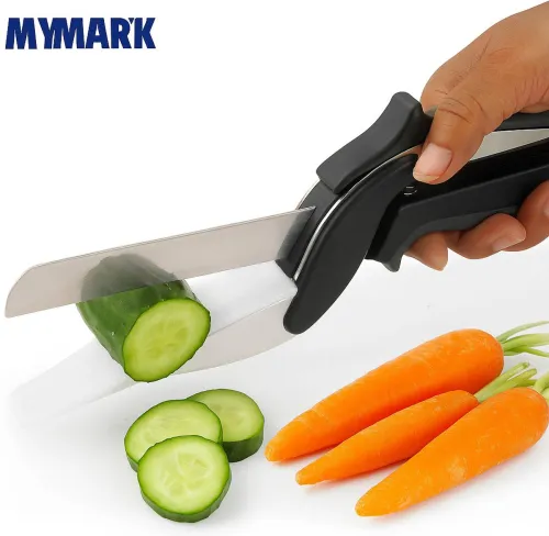 Image of MyMark 2-in-1 Smart Cutter Stainless Steel Knife & Chopping Board