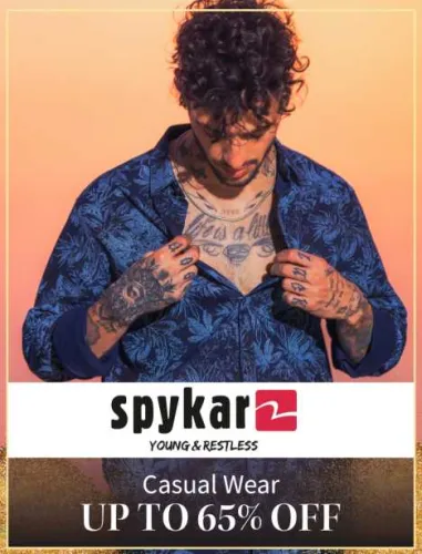 Image of Myntra Big Fashion Festival: Up To 65% off on SPYKAR Men's Fashion 