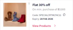 Myntra Coupon : Flat 30% Off on Belts