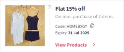 Myntra Coupon : Flat 15% Off on Home Furnishing