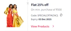 Myntra Coupon : Flat 25% Off on Fashion & Bags