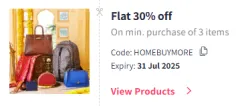 Myntra Coupon : Flat 30% Off on Household Items