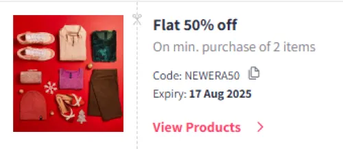 Image of Myntra Coupon : Flat 50% Off on New Era Caps