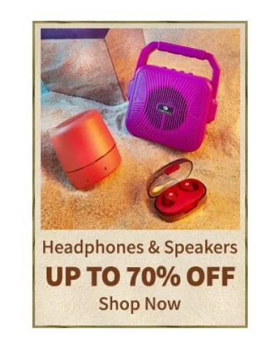 Image of Myntra Headphone & Speaker sale : up to 70% off on branded headphones & Speakers  