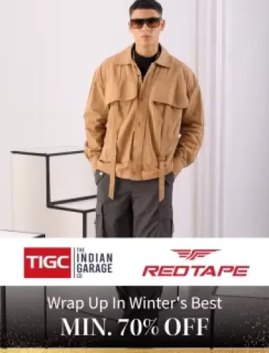 Image of Myntra Men's Winter Fashion Offer : minimum 70% Discount on Men's Winter Fashion