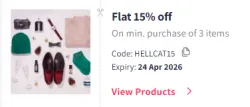 Myntra Coupon : Flat 15% Off on HELLCAT Women Clothing