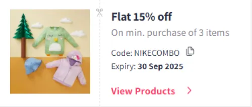 Image of Myntra Coupon : Flat 15% Off on Nike Clothing & Bags