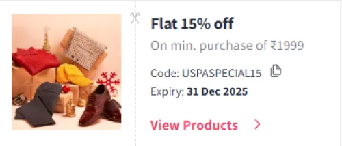 Image of Myntra Coupon : Flat 15% Off on U.S. Polo Men's Fashion