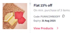 Myntra Coupon : Flat 15% Off on Puma Clothing, Footwear & Bags