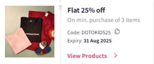 Image of Myntra Coupon : Flat 25% Off on Dotokids Kid's Clothing
