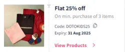 Myntra Coupon : Flat 25% Off on Dotokids Kids Clothing