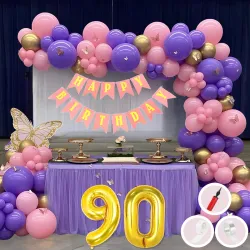 Mystic 90th Birthday Decor Set – 50 Pcs