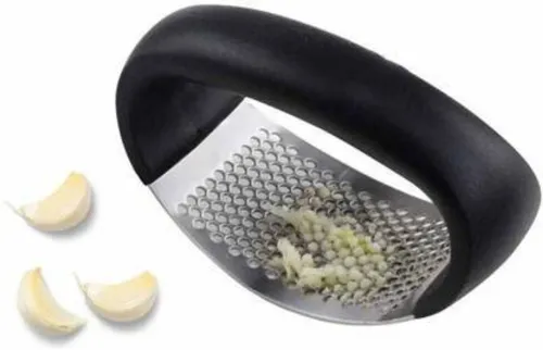 Image of mythic Manual Garlic Press & Slicer – Stainless Steel (Black, Silver)