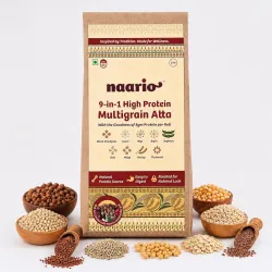 Naario 9-in-1 Protein Atta | Multigrain Atta | 8g Protein Per Roti | No Wheat