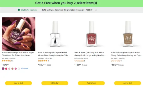 Image of Nail Polish Combo Offer Buy 2 Get 3 Free