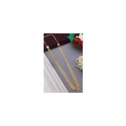 NAINA 2 Lines Multi Layered Gold Polish Haram 2 lines Chandraharam Moppu Chain