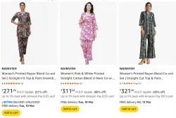 NAINVISH Printed Rayon Co-ord Set @ Starting ₹271