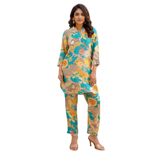 Image of NAINVISH Women's Floral Rayon Blend Co-ord Set
