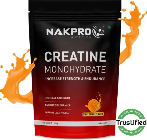 Image of Nakpro MICRONIZED CREATINE MONOHYDRATE | Highest Grade | Pure Creatine | Creatine (250 g, Tangy Orange)
