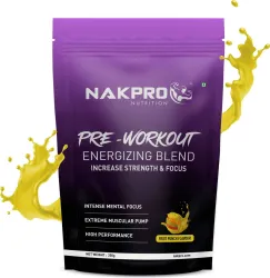 Nakpro Pre Workout Supplement with Caffeine, Creatine and Citrulline - 50 Servings Pre Workout (250 g, Fruit Punch)