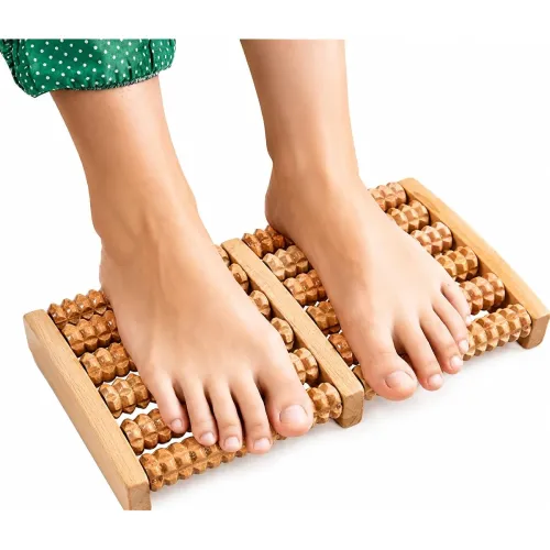 Image of NAMRA Wooden Dual Foot Massager Roller