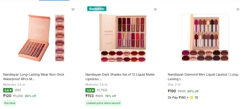 Image of Nandiayan Lipstick upto 90% Discount | Starting at ₹120