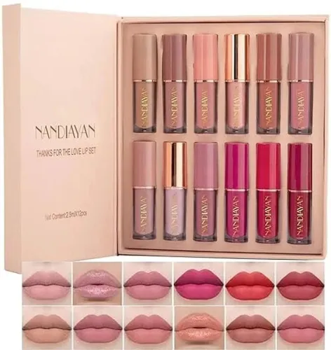 Image of Nandiayan Velvet Matte Liquid Lipstick 12-Pcs Combo Set
