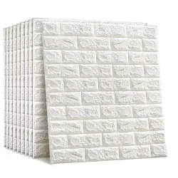 NAREVAL Self Adhesive 3D Brick Foam Sheet Wallpaper (70 x 77cm)