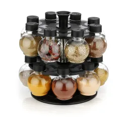 NARIYA 16-in-1 Revolving Spice Rack – 125ml, Transparent