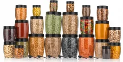 NARIYA Plastic Grocery Container (Pack of 24 1200 ml, 650 ml, 350 ml, 125 ml)