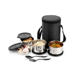 Nariya Stainless Steel Lunch Box 1400ml – Black