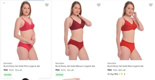Image of Narshika Bra & Panty Set Starting @ ₹66