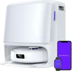 Narwal Freo X10 Pro Robotic Floor Cleaner with 2-in-1 Vacuum and Mop, 11000Pa Suction, EdgeReach Mopping, Zero Tangle Technology, Self-Emptying with De-Tangling Side Brushes (WiFi Connectivi...