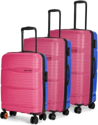 NASHER MILES Hard Body Luggage 8 Wheels Set of 3 (55, 65 & 75 Cm) 